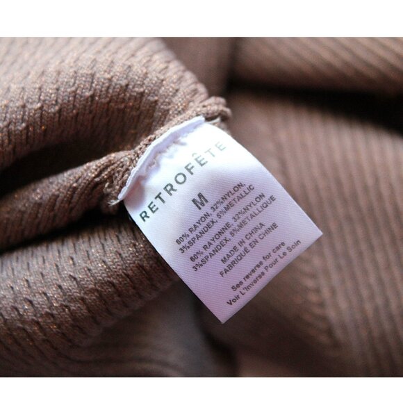 Retrofête Aislinn Dress / Medium / Metallic Satellite Knit Mini Gold Buttons - Picture 11 of 11